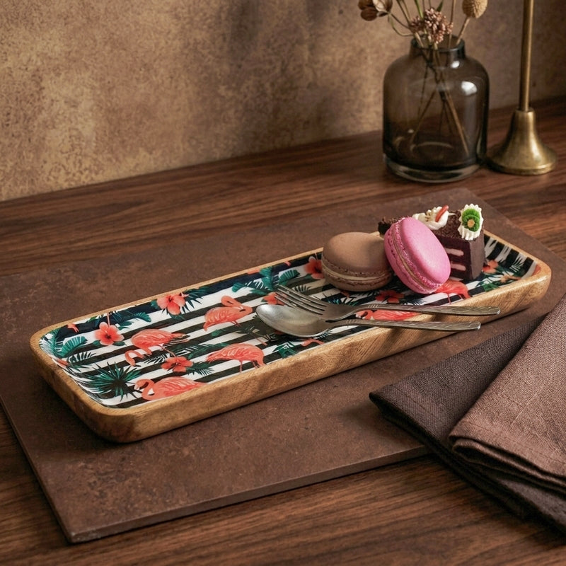 Flamingo Flee Mango Wood Platter media 4