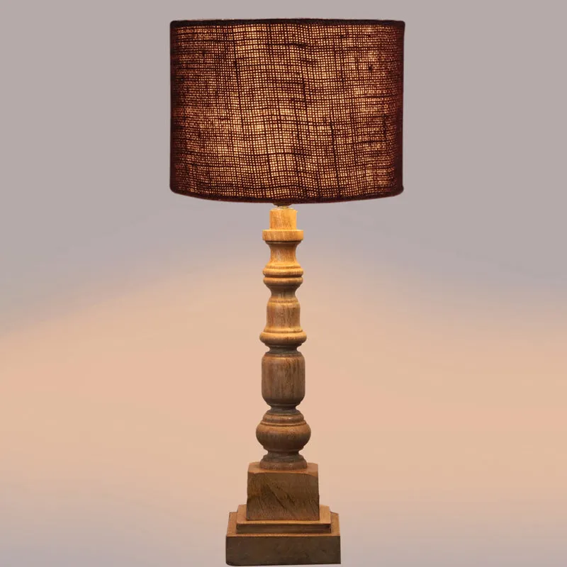 Sienna Arbor Wooden & Jute Table Lamp - Brown media 4