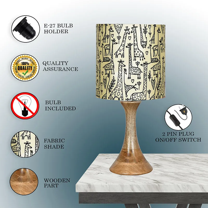 Doodled Savannah Grace Fabric Table Lamp - Ivory,Brown media 4