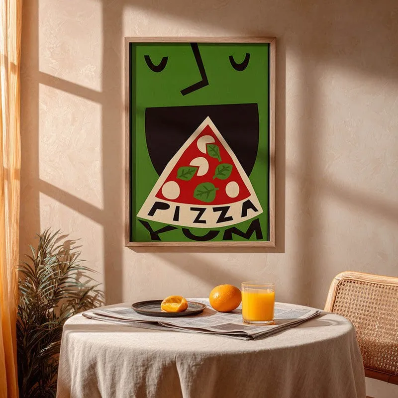 Pizza Bliss Archival Canvas Wall Art - Brown media 4
