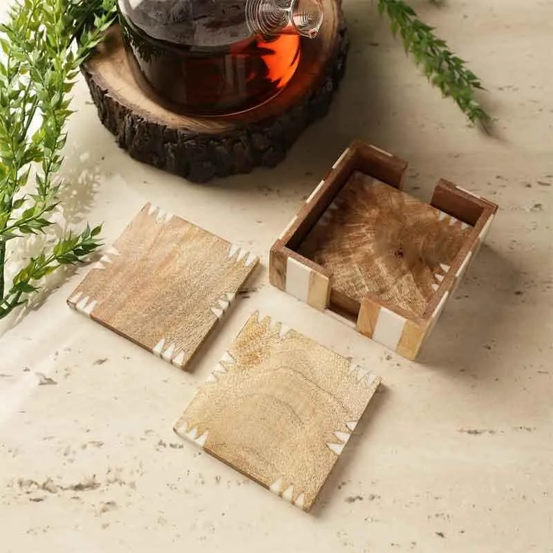 Mirage Minimalistic Wooden Coaster - Set Of Four media 4