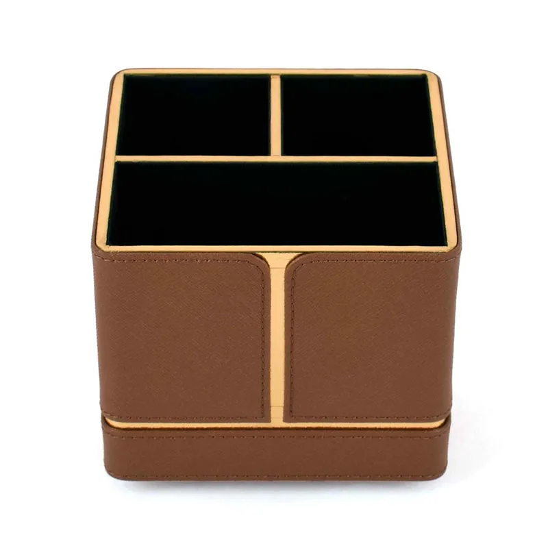 Ceastra Faux Leather Desk Organizer - Brown media 6