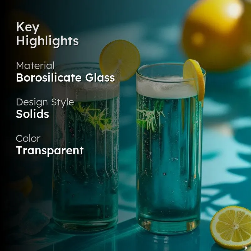 Elegant Borosilicate Glass Set (Ribbed Design,) - Set Of Two media 2