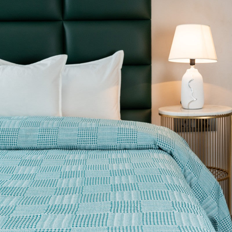 GridForm Cotton Bedsheet (Green) - 300 TC media 5