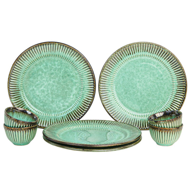 Mintora Green Ceramic Dinner Set - 8 Piece Set media 4