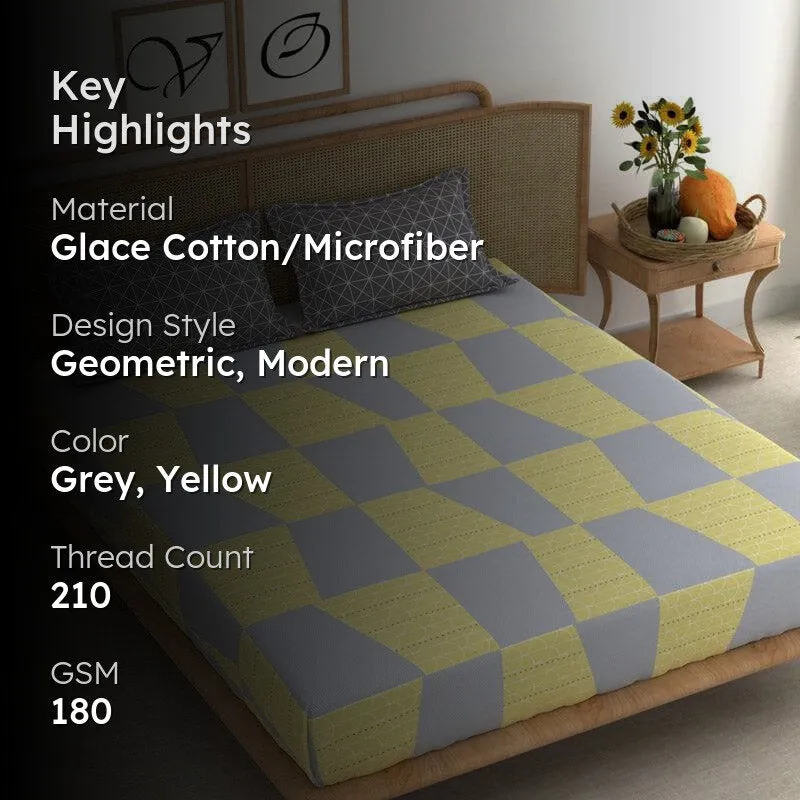Maris Geometric Microfiber Bedsheet - 180 GSM media 2