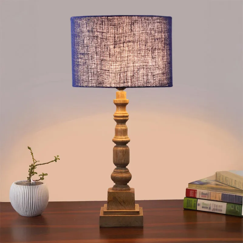 Sienna I Arbor Wooden Table Lamp - Blue,Brown media 2