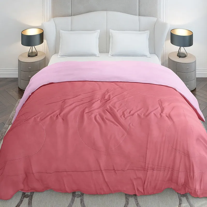 Monte Carlo Softelle Solid Polyester Reversible Comforter (Magenta & Light Pink) - 110 GSM media 4