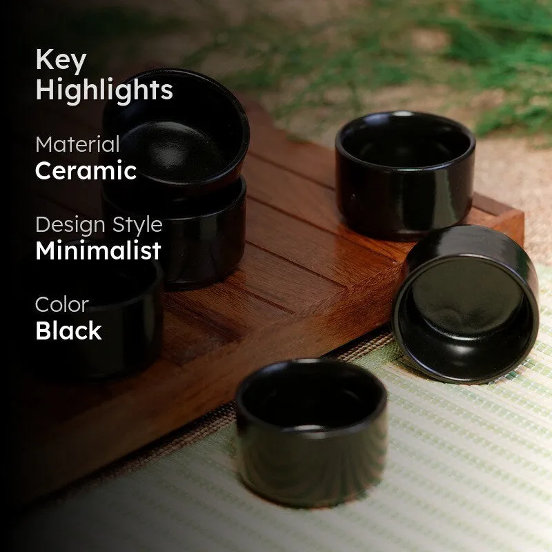 Culixa Ceramic Dip Bowls (Black ,50 mL Each) - Set Of Six media 2