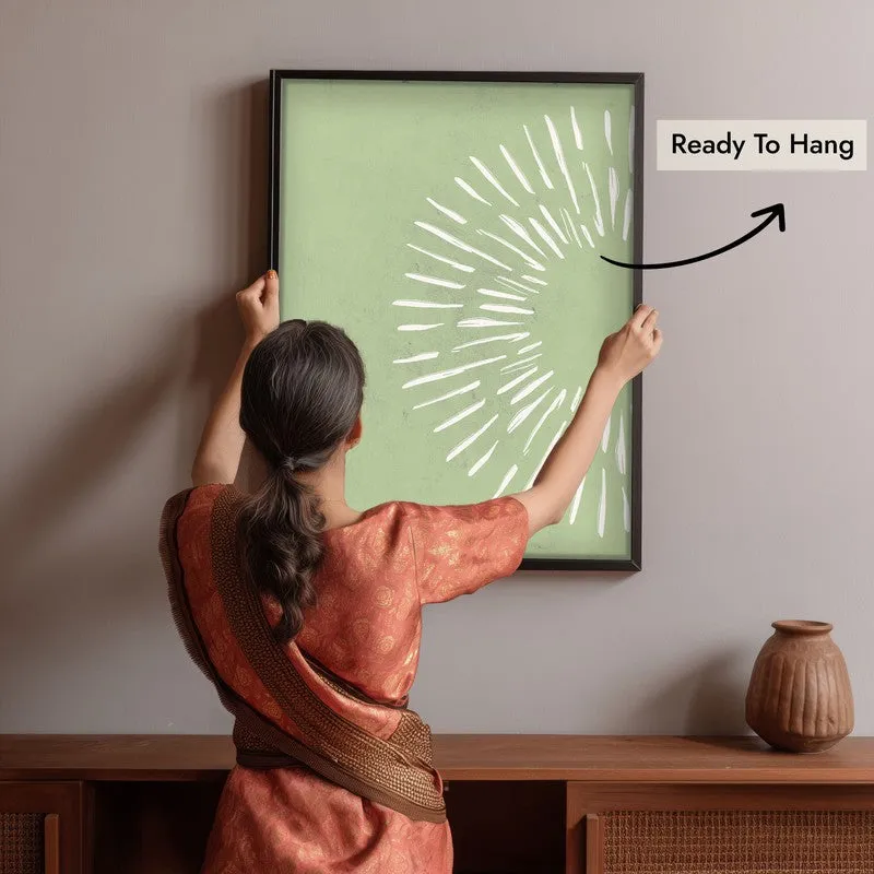 Pastel Sunray Canvas Wall Painting With Black Frame media 6