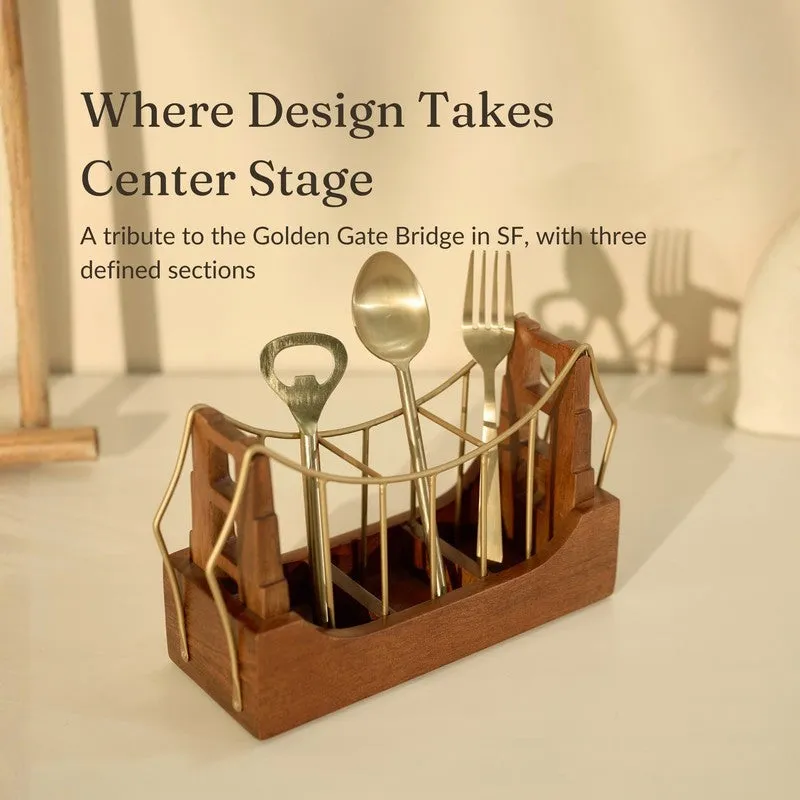 Golden Gate Wooden Cutlery Holder media 9