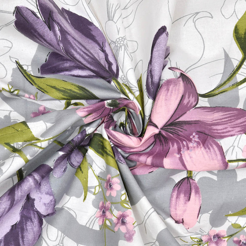 Navin Floral Cotton Bedsheet (White) - 240 TC media 7