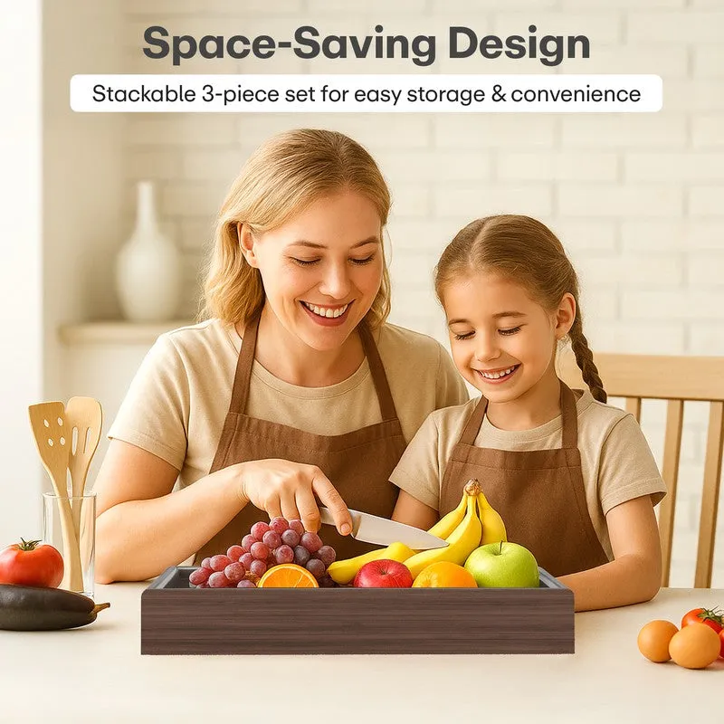 Rioware LuxePatina Wooden Serving Tray - Set Of Three media 7