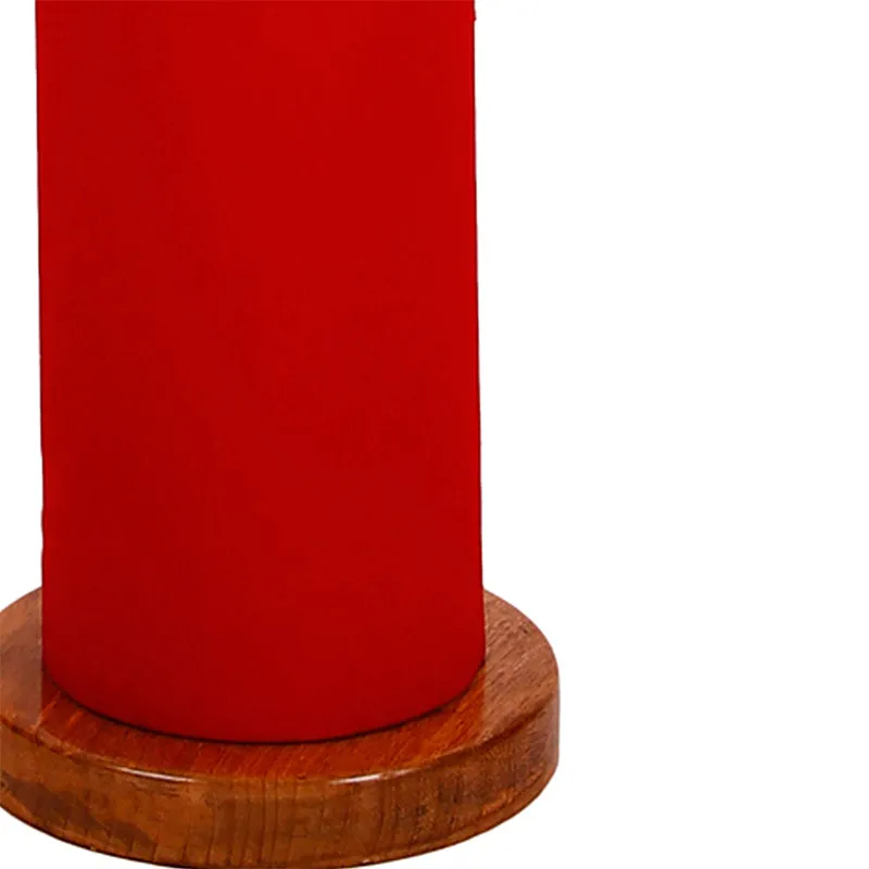 Agia Wooden Tower Floor Lamp With Jute Shade - Red media 4