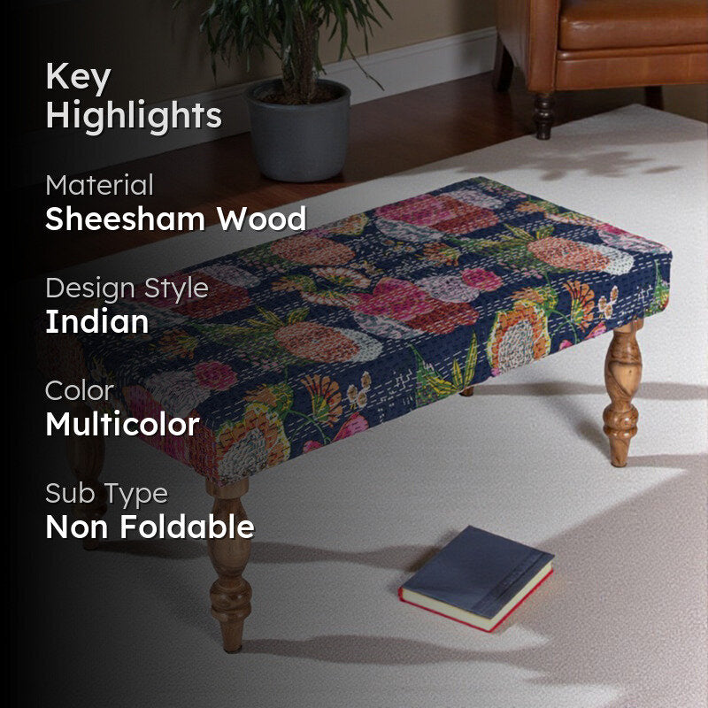 Drexo Sheesham Wooden Bench - Multicolor media 2