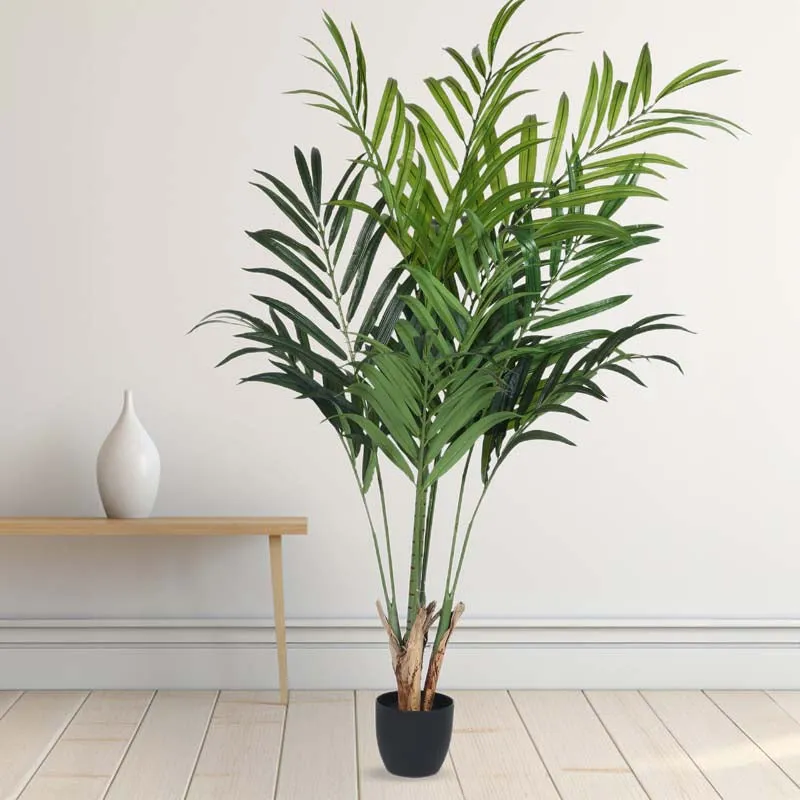Faux Lush Palm Tree With Black Plastic Pot -  6.2 Feet media 3