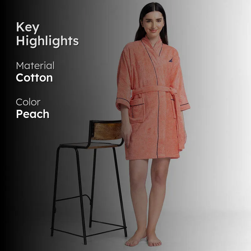 Nautica Lounge Cotton Bath Robe - Coral media 2