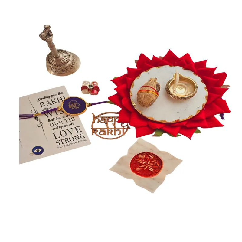 Guru Ji Purple Agate Rakhi Gift Set media 3