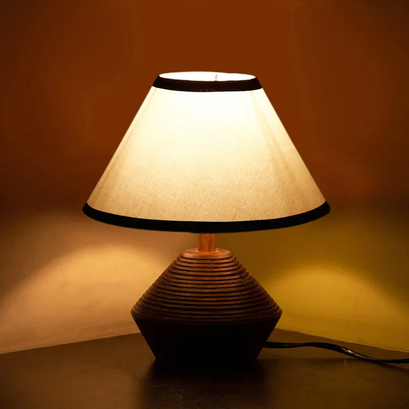 Yami Cone Wooden Table Lamp - White,Black,Brown media 3