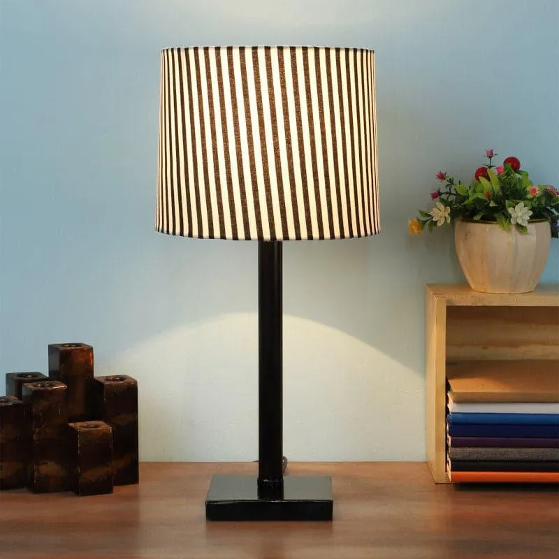 Zebro Monroe Fabric Table Lamp - Black,White media 1