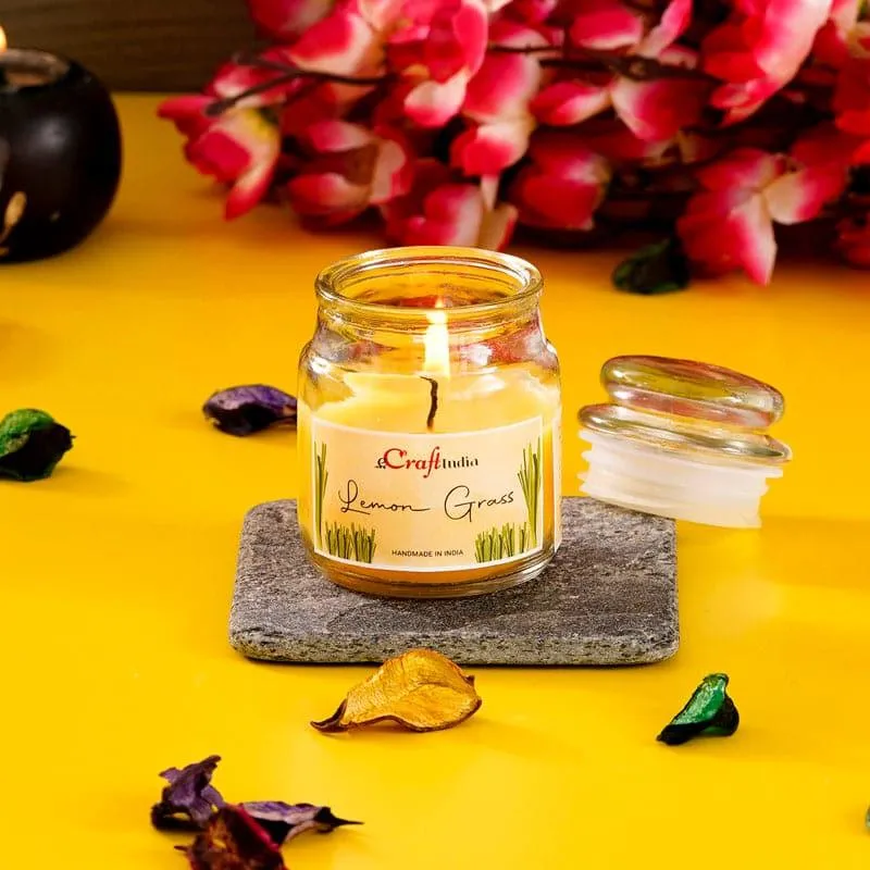 Nithya Lemongrass Scented Jar Candle media 3