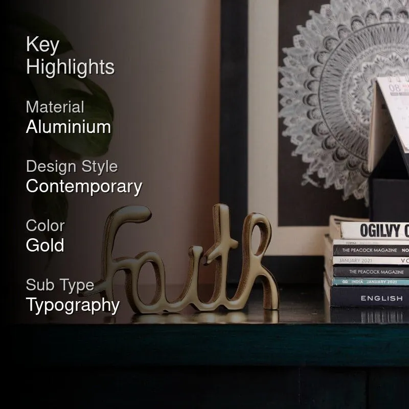 Faith Typography Showpiece - Gold media 2