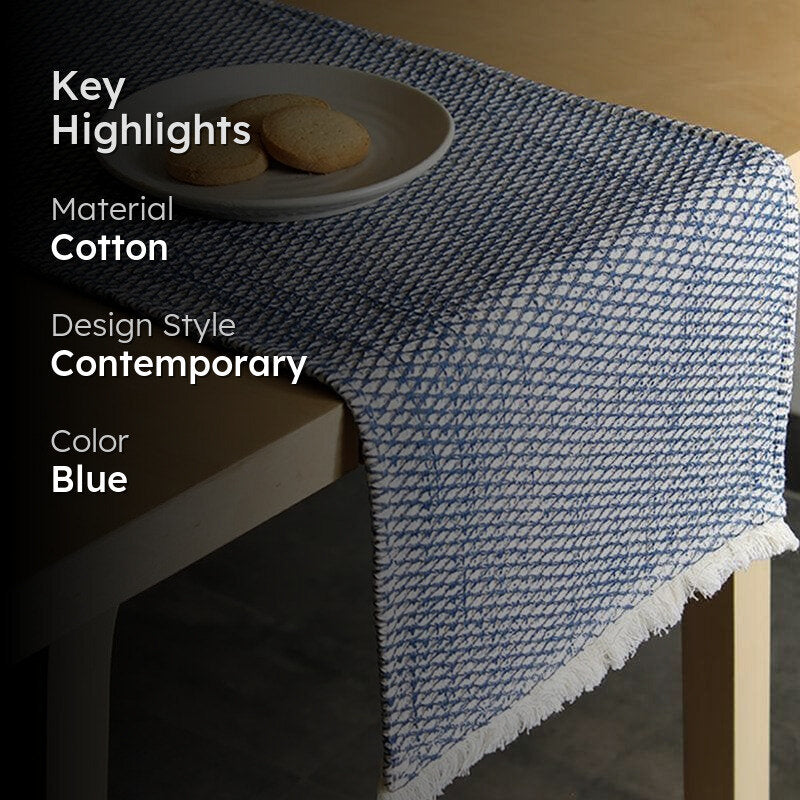 Akasam Cotton Table Runner - Blue media 2
