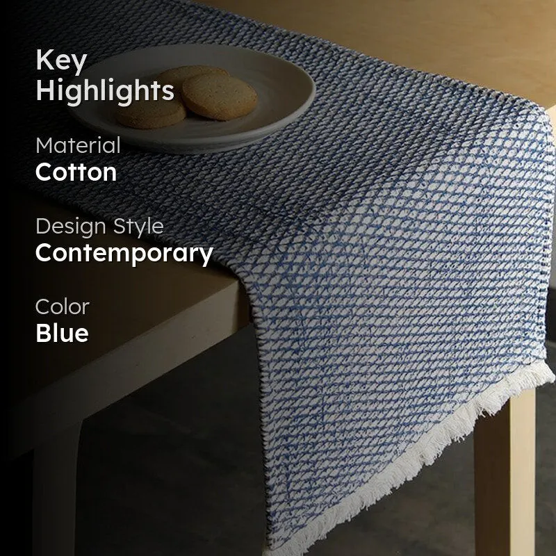Akasam Cotton Table Runner - Blue media 2