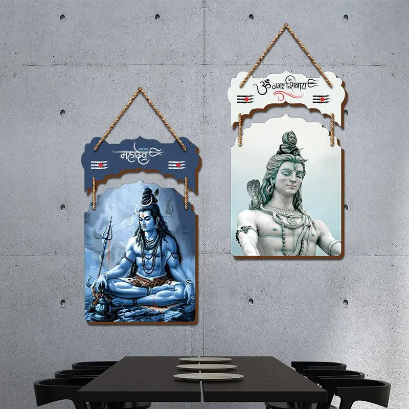 Shivoham Wood MDF Wall Hanging - Set Of Two media 3