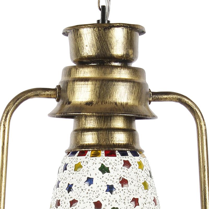 Divyara Mosaic Lantern Glass Ceiling Lamp - Gold media 3