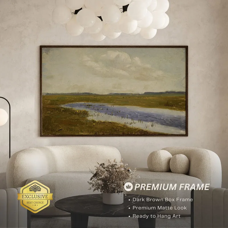 Splash OF Blue Wood Wall Art With Frame - Black media 3