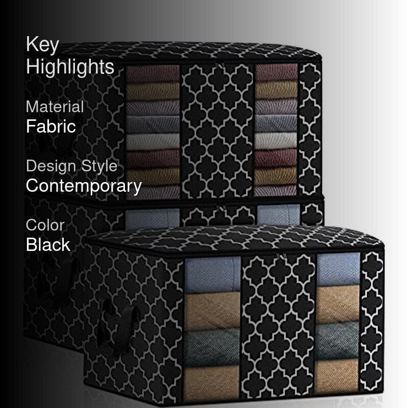 Atlas Cloth Organizer (Black)- Set Of Three media 2