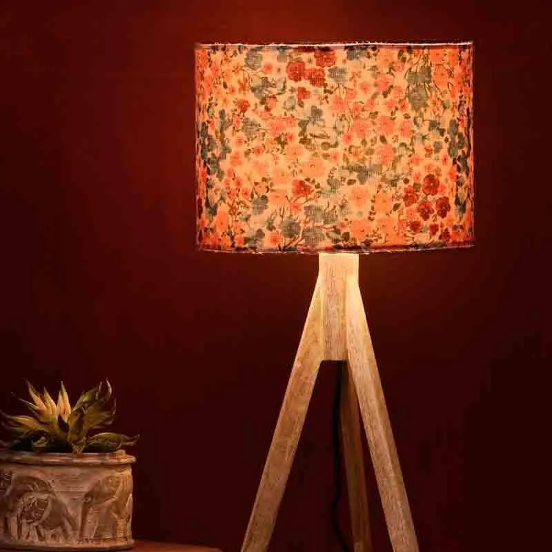 Stamped Wooden Table Lamp - Multicolor media 1