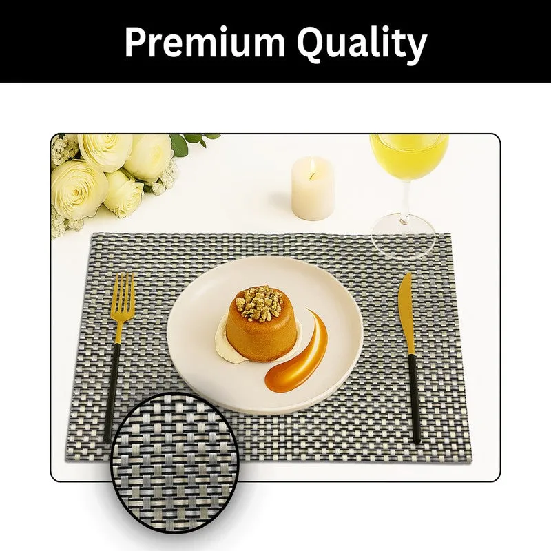 Vionne Black Rectangle PVC Table Mats - Set Of Four media 3