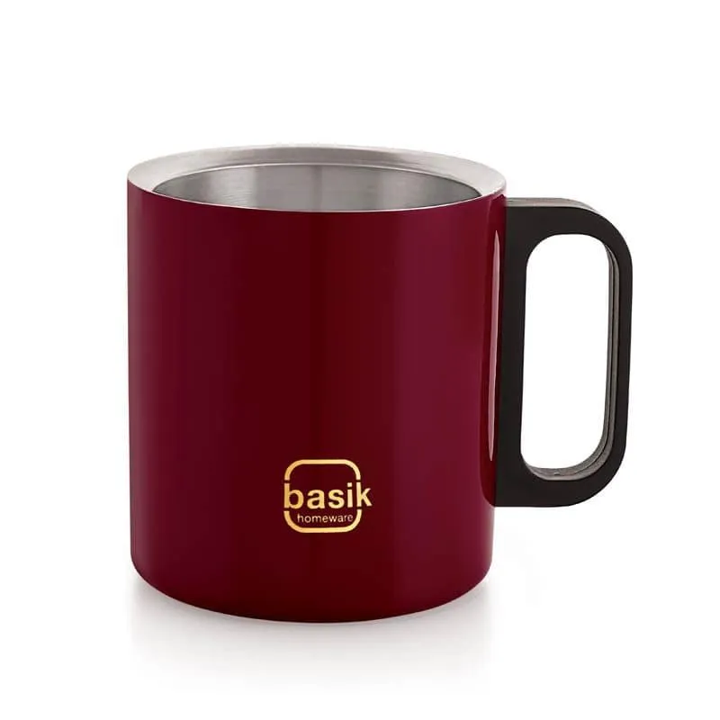 Moira Stainless Steel Coffee Mug (270 mL) - Plum media 3