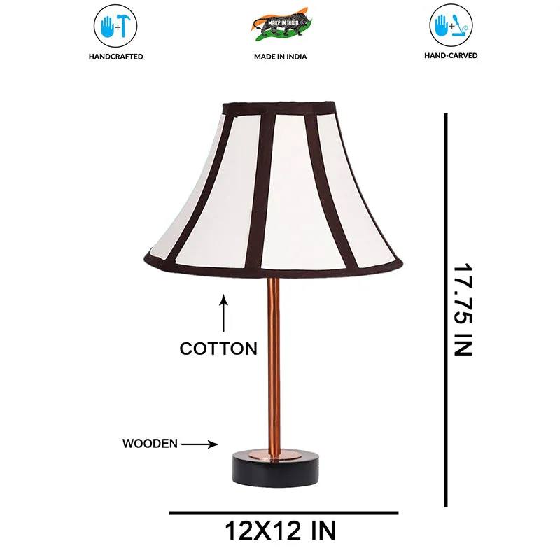 Stripra Rodin Wooden Table Lamp - White,Copper,Black media 7