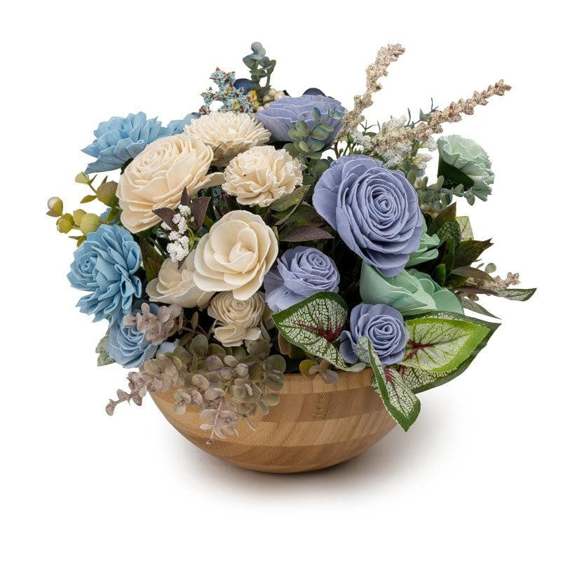 Madva Solawood Floral Bunch In Wooden Pot media 4