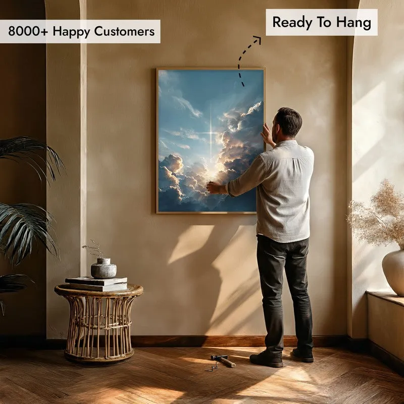 Whispers of the Sky Archival Paper Wall Painting With Brown Frame media 5