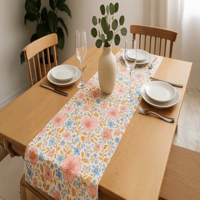 Spring Meadow Floral Cotton Table Runner