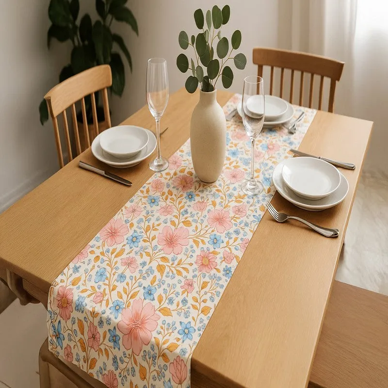 Spring Meadow Floral Cotton Table Runner media 1
