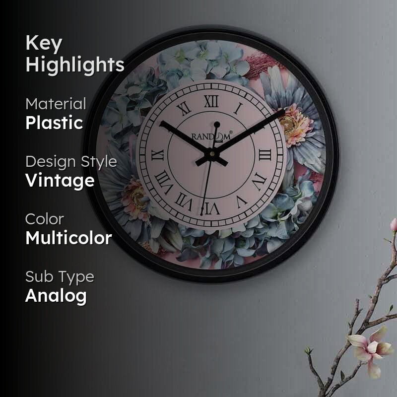 Poignant Blooms Wall Clock media 2