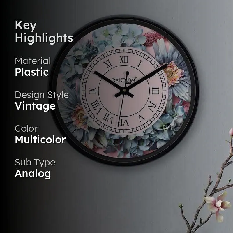 Poignant Blooms Wall Clock media 2