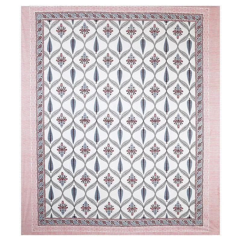 Quade Ethnic Cotton Bedsheet (Pink) - 160 TC media 3