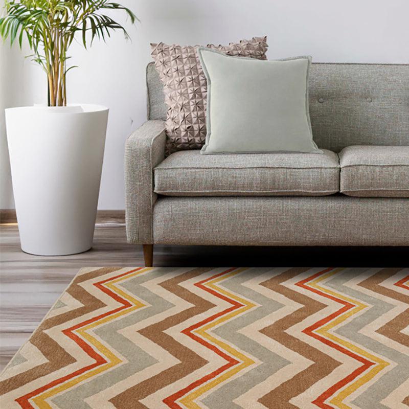 Peregrin Geometric Wool & Nylon Carpet - Brown & Red media 6
