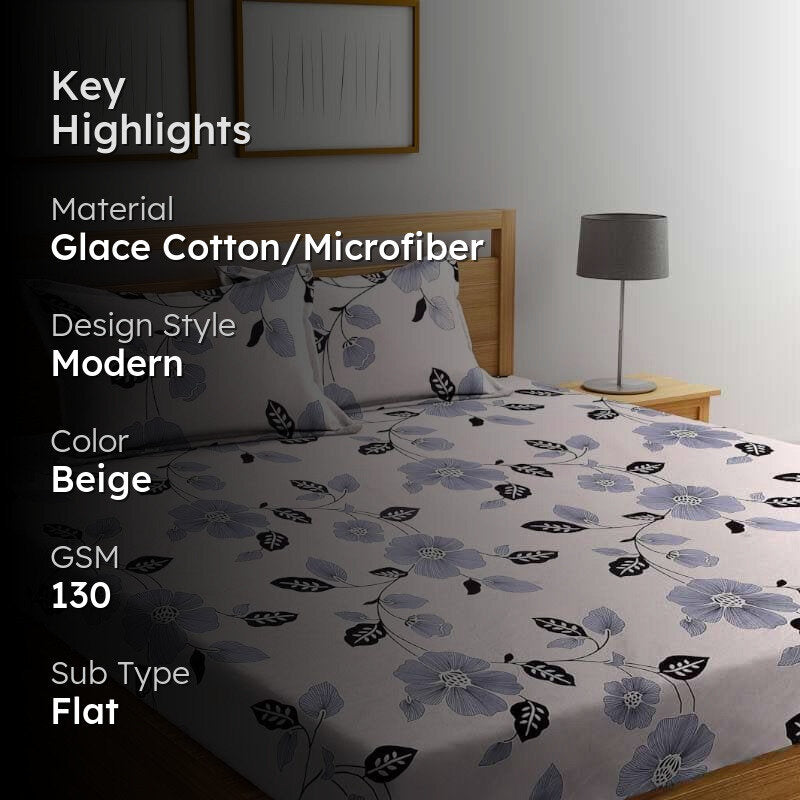Assendria Printed Microfiber Bedsheet - 130 GSM media 2