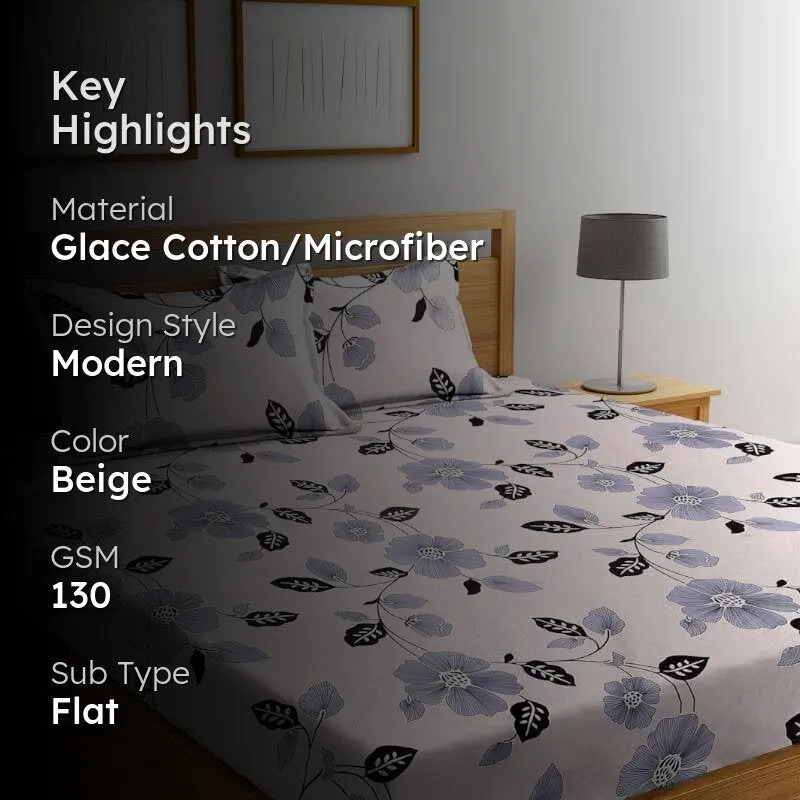 Assendria Printed Microfiber Bedsheet - 130 GSM media 2