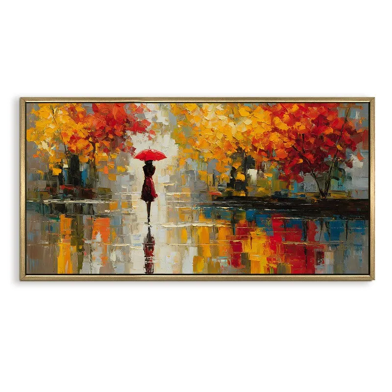 Amber Rain Canvas Wall Painting With Frame media 3