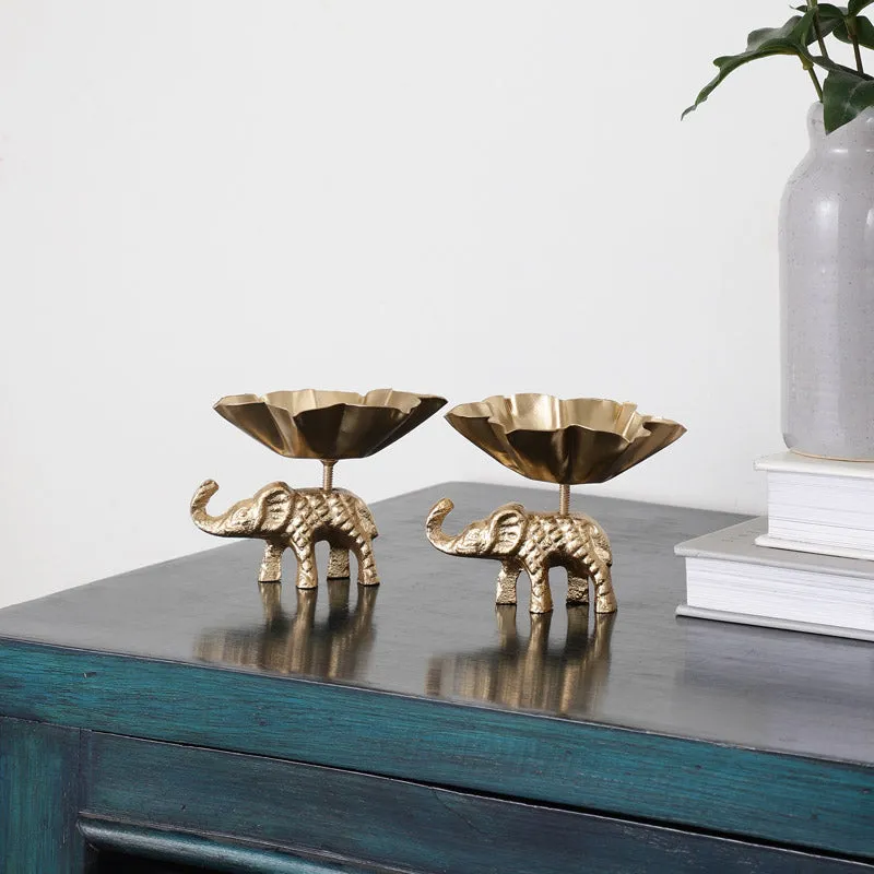 Gol Gajendra Tealight Candle Holder - Set Of Two media 1