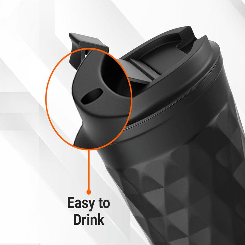 Rioware FacetSip Travel Stainless Steel Tumbler (350 ML) - Black media 5