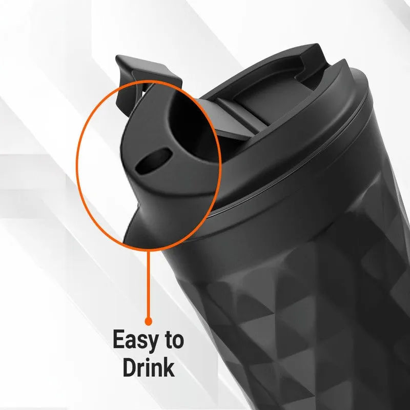 Rioware FacetSip Travel Stainless Steel Tumbler (350 ML) - Black media 5